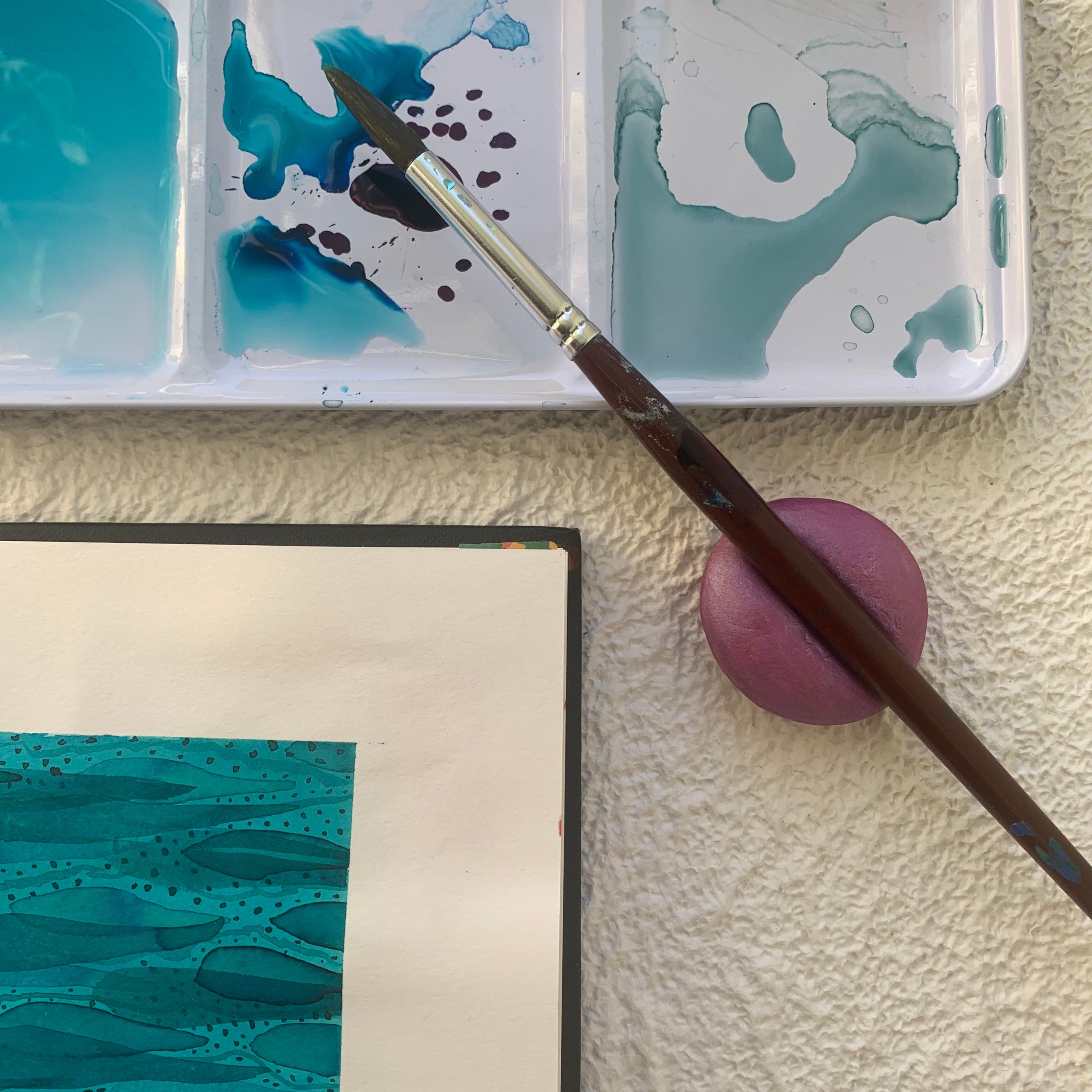 pink brush rest pen rest ceramic rest stationery artist gift writer, journalling.